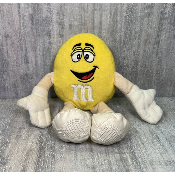 M&M’s World Yellow Peanut Large Plush 10” 2016 Candy Stuffed Animal Toy - Picture 2 of 7